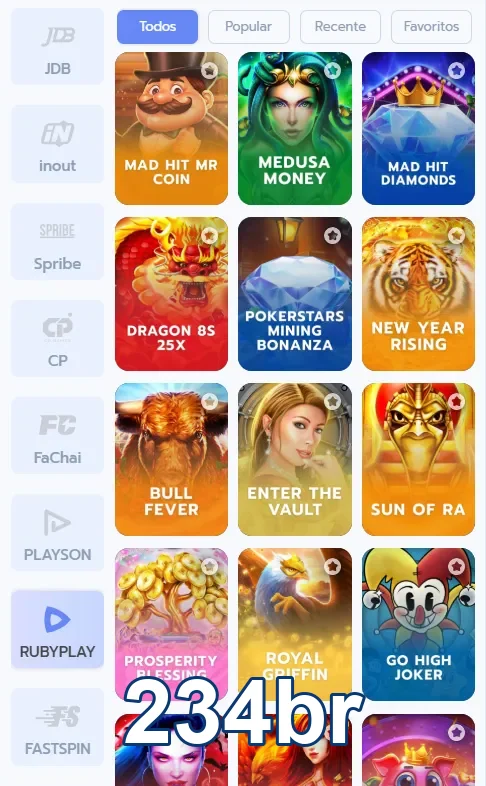 Imagem de jogos de slots disponíveis no site 234br, com diversas opções de apostas.